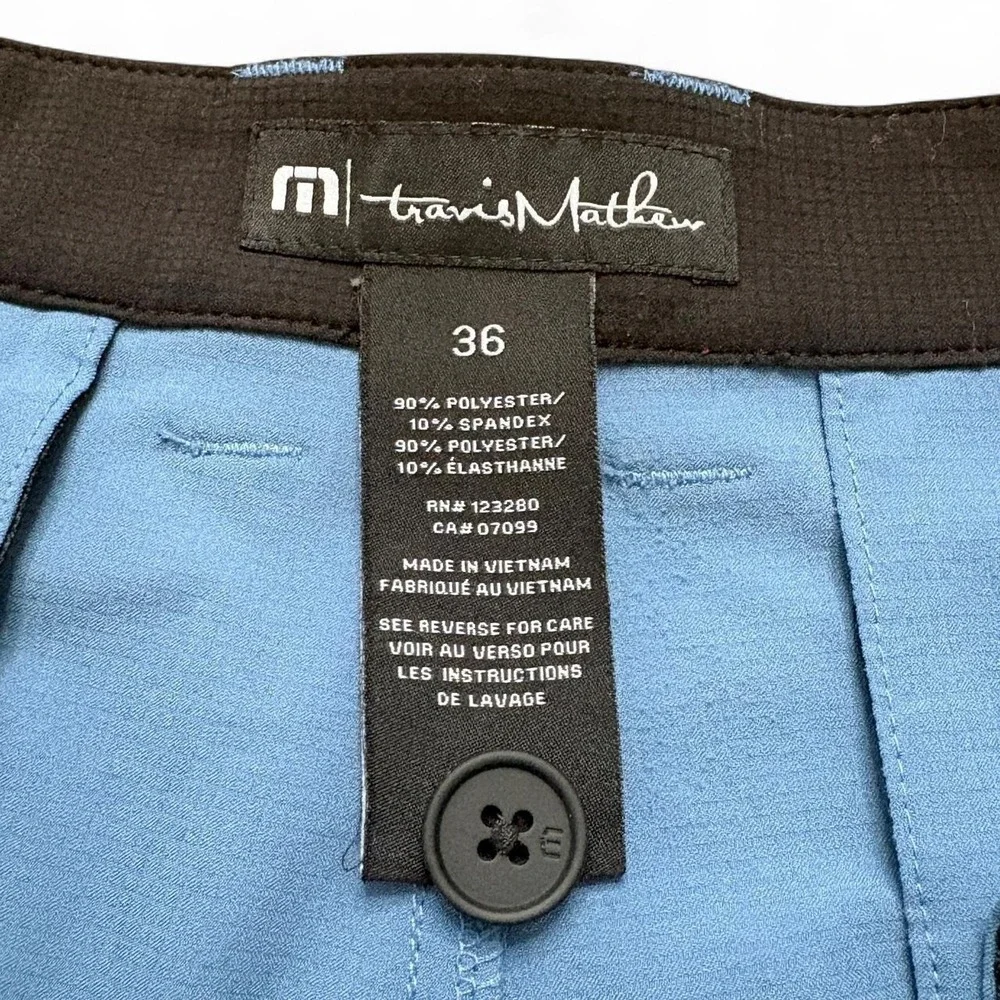 TravisMathew Shorts Mens 36 Blue Starnes Performance Golf Gym Golfcore Athletic